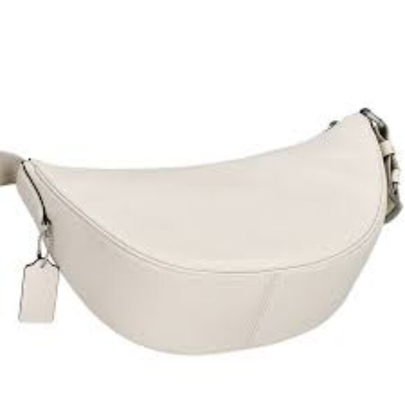 NWT ✅ Coach PACE Smooth Leather Shoulder Bag CT644 CHALK / SILVER⭐ NWT - Picture 8 of 17